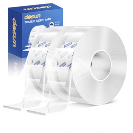 dosun Double-Sided Tape, 0.08-inch Thick Heavy Duty Enhanced Adhesion Tape. 2 Rolls Reusable Mounting Tape, Removable Nano Tape for Poster Carpet Picture Hanging Strip Rug Wall Outdoor