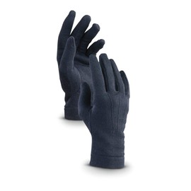 Italian Dress Gloves, Wool Blend Knit Fabric, Military Issue, Elastic Cuffs, Moisture-Wicking, Made in Italy, Navy (3)