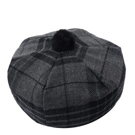 HAAUR Scottish Tammy Hat Traditional Kilt Tam o' Shatner Acrylic Wool Flat Bonnet Various Tartans with Pompom One Size