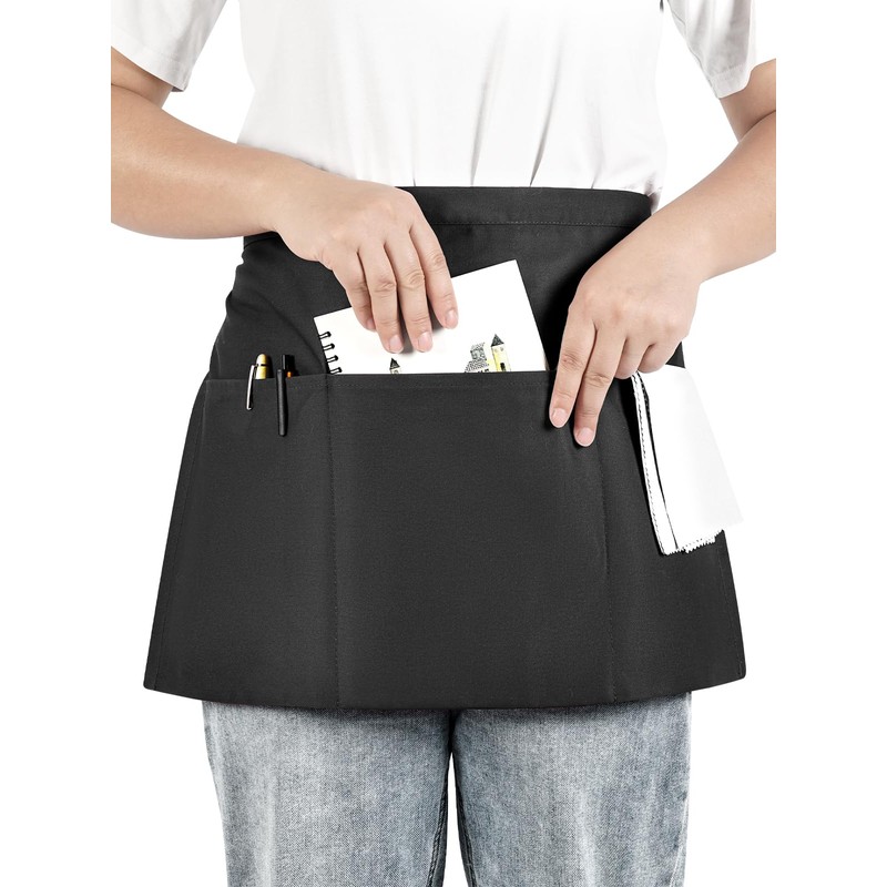 Server Aprons,Waterproof Waitress Aprons bulk Heavy Duty Kitchen Aprons with