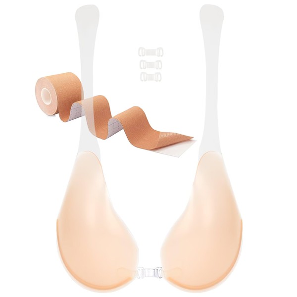 TITU Plunge Sticky Bra Backless Strapless - Plus Size Push