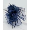 Women Fascinators Hat Navy Organza Flower Feather Fascinators Wedding Fascinators
