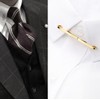 2PCS Mens Stainless Steel Tie Clips Minimalist Necktie Tie Clasp