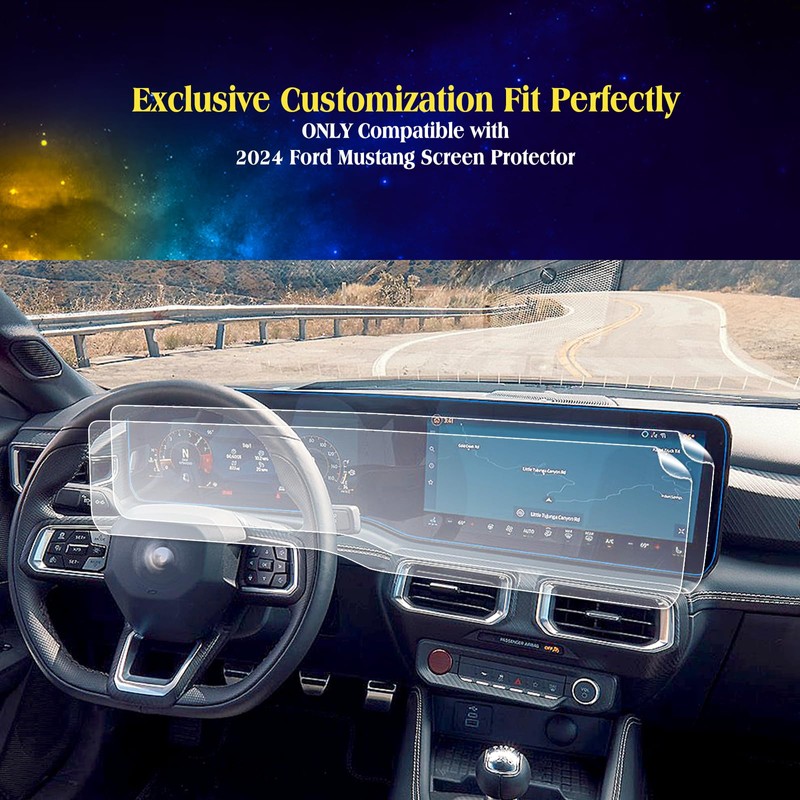 2Pack EUEKY Mustang Screen Protector Compatible with 2024 2025 2026