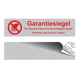 VOID Safety Labels "Warranty Label with Logo" on Roll 80 x 20 mm Red, red/silver