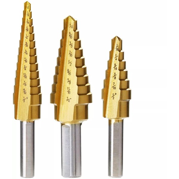 vct 3 PIECE TITANIUM STEP STEPPED DOWN VARIABLE SIZE STEEL