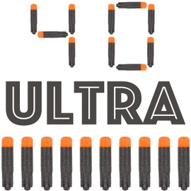 Ultra Bullets for Nerf Ultra Series Blaster Refill Darts for One, Two, Three, Four, Five, Strike, Speed Fully, Amp, Pharaoh, Focus, AccuStrike, Pinpoint, Motorized Blaster 40pcs (Black)