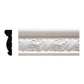 V29RTO-4FT Primed White Hardwood Chair Rail Moulding