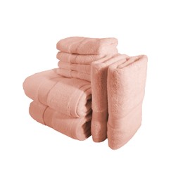 Bennett & Shea Home 8-Piece Luxury Bath Towel Set, 100% Turkish Cotton Loops, Premium Towels for Bathroom, Highly Absorbent and Quick Dry Bath Towels, Extra Soft Towel Set, Rose Cloud