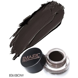 Eyebrow Pomade Waterproof, Brow Gel Cream with brush, High-pigmented 24 Hour Wear, Smudge Proof and Sweat Resistant Formula, Super Creamy Brow Pomade Filling & Shaping Tinted Eyebrows - Ebony