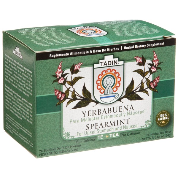 Tadin Tea, Yerbabuena (Spearmint) Tea, 24-Count Tea Bags (Pack of 12)