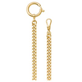 REGENT Pocket Watch Chain Pocket Watch Chain for Pocket Watch with Carabiner and Spring Ring in Various Designs, P-42 - Gold 6 mm, Classic