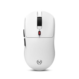 KROM KLEVER White - Ultralight Wireless Gaming Mouse, 55 Gram, Pixart PMW 3325 Optical Precision Sensor, 6 Buttons, 6 DPI Levels up to 10000, Includes 2.4GHz Wireless Receiver, USB, White