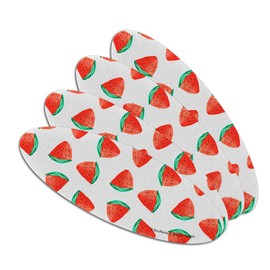 Watermelon Slices Summer Pattern Double-Sided Oval Nail File Emery Board Set 4 Pack