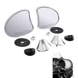 TCMT Chrome Inner Fairing Rearview Mirrors Fit For Harley Electra Street Glide 14-23