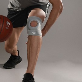 Knee Brace 4338 Health Running Exercise Hiking Velcro 4-Tier Pad Compression Dual Strap 4338 Knee Brace Beige 2ea
