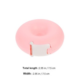 minkissy Cute Tape Dispenser, 2PCS Tape Holder Donut Shape Dispenser Mini Tape Dispenser Eyelash Tape Dispenser Home School for Women Kids Pink Blue