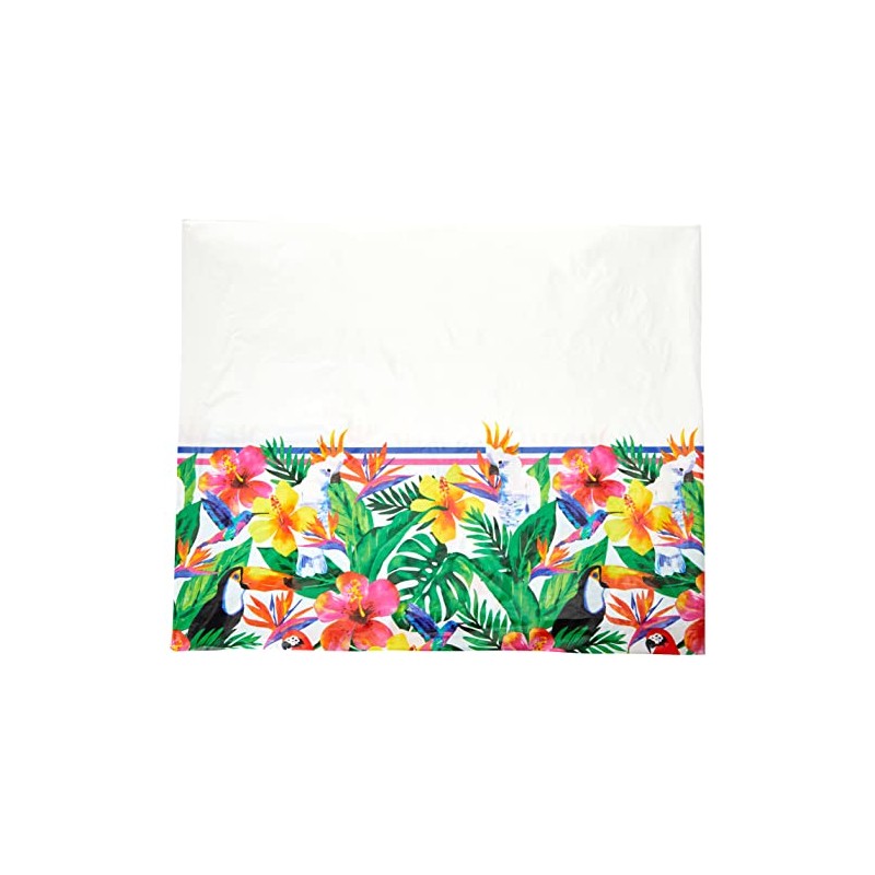 Unique Palm Tropical Luau Plastic Rectangular Table Cover - 54"