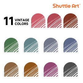 Shuttle Art Colored Retractable Gel Pens, 11 Unique Dark Vintage Ink Colors, Cute Pens 0.7mm Medium Point Quick Drying for Writing Drawing Journaling Note Taking School Office Home