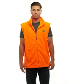 TrailCrest by Treel Men's Fleece Safety Blaze Orange High Visibility Hunting Vest, 4X