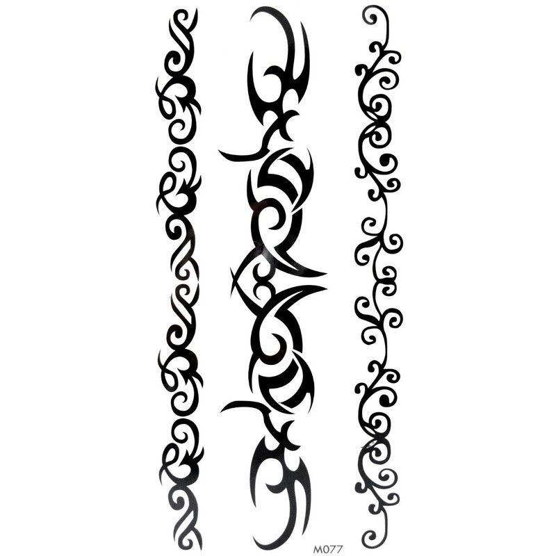 10 Christmas Temporary Tattoos Ephemeres Black Maori Non-Toxic (20CMX12 cm).