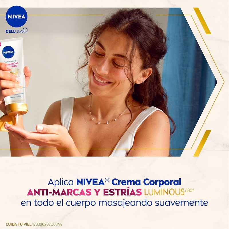Crema corporal anti‑estrías NIVEA Luminous630 200 ml – 48 h
