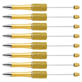KISSITTY Yellow Ballpoint Pens Black Ink Diamond Gem Rhinestone Bead Pens for Pen Making, Students, Teacher, Wedding, Graduation, Party, Office Supplies