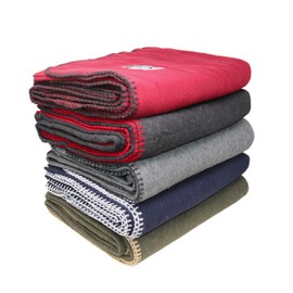 M MCGUIRE GEAR Heavy Duty Wool Blanket, Survival, Emergency, and First Aid Use – Mil-Spec, Fire Retardant, Durable Outdoor Wool Blankets for Camping. - Black, (64 x 90 inches)