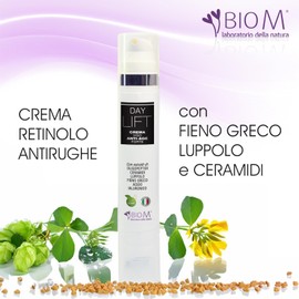 BIOM LABORATORIO DELLA NATURA - Day Lift Women's Anti-Wrinkle Face Cream 100% Pure Hyaluronic Acid - Anti-Wrinkle Cream Retinol with Fenugreek, Hops and Ceramides 50 ml