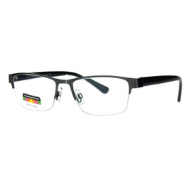 Multi Focus Progressive Reading Glasses 3 Powers in 1 Rectangle Gunmetal +2.5