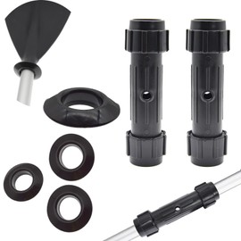 GCFTIFF 4pcs Kayak Paddle Drip Rings & 2pcs Paddle Connector, Rubber Canoe Paddle Drip Ring, Universal Fit Your Kayak Paddle Shaft, Lightweight Portable Canoe Boat Paddle Accessory