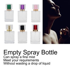 Sonew 6Pcs Glass Refillable Spray Bottle, Empty Perfume Bottle Atomize Cosmetic for Travel or Home DIY (50ml)
