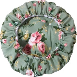 TINTON LIFE 14" Padded Round Bar Stool Cover Cushion with Elastic Fabric Round Chair Seat Cushion for Wooden Metal Stools Green