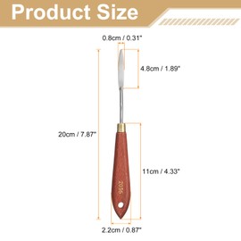 sourcing map Palette Knife Painting Tool 1.89" x 0.31" Stainless Steel Teardrop Blade 7.87" Length Spatula Painting Pallet Knives with Hole Beech Wood Handle for Oil Acrylic Canvas, Red/Silver