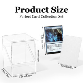 YSCare Card Deck Box, Clear Card Deck Case with 100 Pack Card Sleeves and Divider, Standard Size Commander Card Storage Box Perfect Fit for MTG, Trading Cards, Sport Cards (White)