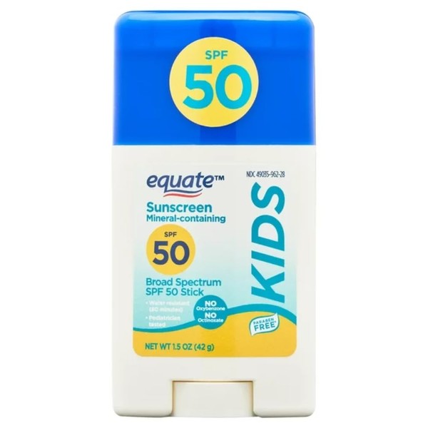 Equate Kids Mineral Sunscreen Stick, SPF 50, 1.5 oz, Broad