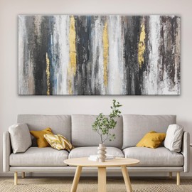 Canvas Wall Art Decor Large Canvas Wall Art For Living Room Black and White Wall Art Decor Abstract Art Blue Gold Wall Art Prints Large Canvas Art Work For Bedroom Office Kitchen Wall Decor 29" x 58"