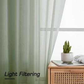 Aiyufeng Cortinas transparentes de color verde salvia de 120 pulgadas de largo, con bolsillo extra largo para barra de cortina de color sólido, cortinas elegantes y cortinas para sala de estar