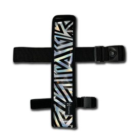 RaveVault Anti-Theft Rave Cell Phone Bag with Locking Zippers, Hidden Pocket – Perfect Phone Pouch for Ravers and Festival Go-ers (Silver ZIGZAG RaveVault + Fan Holster + Blue Spirals LED Belt)