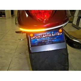 Chrome Glow Fender Eliminator LED Turn Signal Kit with Tag Light and Bracket for Suzuki Boulevard M109R - Red Turns with Red Lens