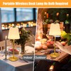 Cordless Table Lamp Rechargeable Gold,1 Pack Fabric Shade 5200mAH Battery