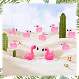 NeverGarden Flamingo Car Rearview Mirror Decoration Set – 10 Flamingos Ornaments with Sticks for Interior Dashboard Accessories, Gag Gift and Symbolic Meaning