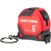 CRAFTSMAN Keychain Tape Measure, 6 FT (CMHT37106G)