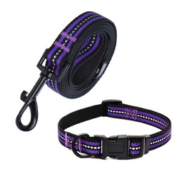 Mile High Life | Reflective Dog Collar Leash Set | Small Dog Collar Leash Set | Medium Dog Collar Leash Set | Adjustable Collar Leash Set (11 Colors)