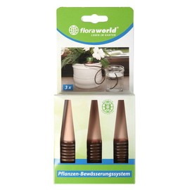 Floraworld Comfort Plant Watering System Set of 3 Brown 3 x 3 x 10 cm