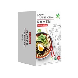 Big Green Organic Food - Organic Traditional Ramen, USDA Organic, Non-GMO, Vegan, Air-Dried, Non-Fried. (25.3 oz)
