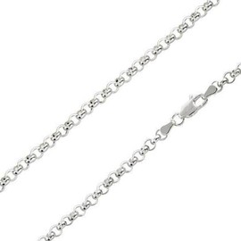 SURANO DESIGN JEWELRY 2mm, 2.5mm, 3.5mm, 4mm Sterling Silver ROLO Chain Necklace, Made in Italy (4.0mm - 30")