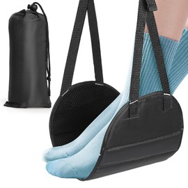 Bigqin Airplane Foot Rest Memory Foam Airplane Foot Hammock Portable Travel Footrest with Storage Bag Adjustable Comfortable Foot Hanger for Airplane Travel