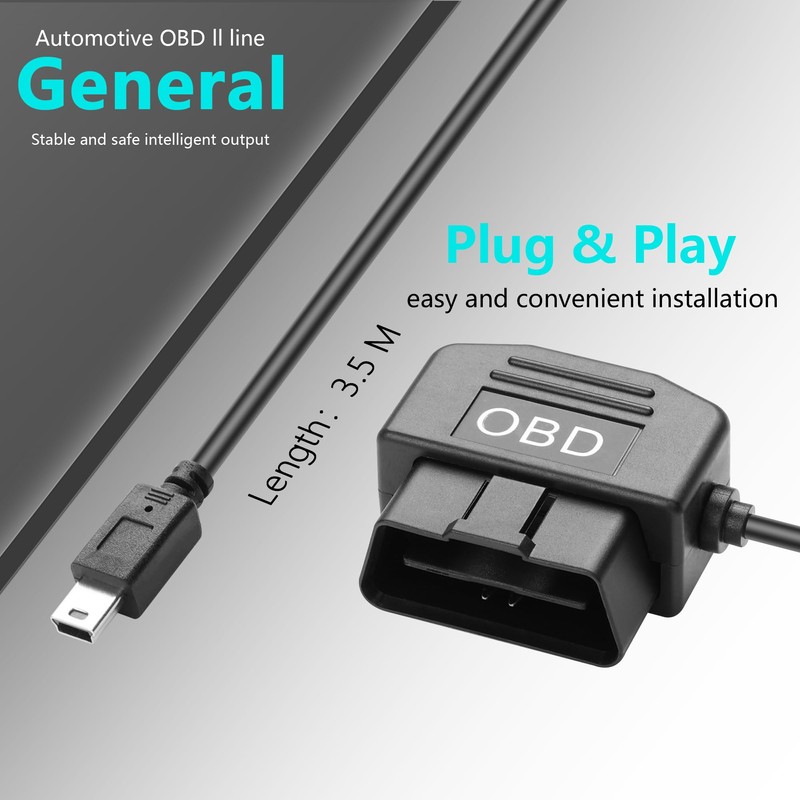 CERRXIAN 11.5 Feet Mini OBD Power Cable OBD to Mini