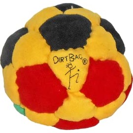DIRTBAG 32 Panel Footbag Hacky Sack, Flying Clipper Original Design, Sand Filled, Premium Quality, Machine Washable - Red/Yellow/Green/Black.